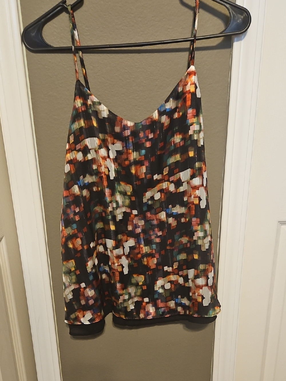 Moschino Multicolor Abstract Print Black Cami